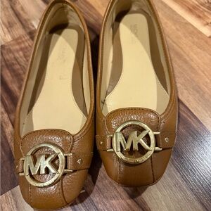 Michael Kors Women's Brown Loafers with Gold Logo